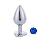 Plug Anal Prateado Com Coração Na Base Sex Toy
