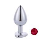 Plug Anal Prateado com Coração na Base Sex Toy