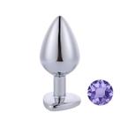 Plug Anal Prateado com Coração na Base Sex Toy Plug Anal Prateado com Coração na Base Sex Toy