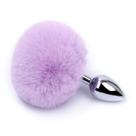 Plug Anal Prateado com Pompom Sex Toy