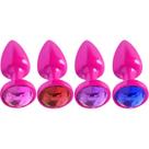 Plug anal rosa com pedra diversão ao cubo