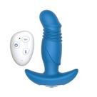 plug anal silicone com vibração vai e vem controle remoto nv toys azul