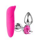 Plug Anal Tamanho P Aço Inoxidável + Vibrador Feminino Golfinho Ponto G Estimulador Clitóris