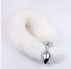 Plug Anal Tamanho P em Aço Inoxidável Com Calda de Raposa de 40cm de Cumprimento Sex Shop