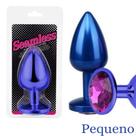 Plug Anal Tamanho P Na Cor Azul Com Joia SEAMLESS BUTT PLUG