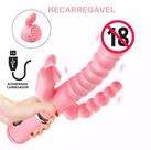 Plug Anal Vibrador Feminino e Estimulador de Clitóris 12 Vibrações 3 em 1 EMBALAGEM DISCRETA