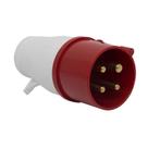 Plug Blindado 3P+T 16A 415V Vermelho Eletrorastro