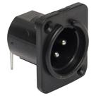 Plug Canno Painel Macho Plástico Preto - PC / 10