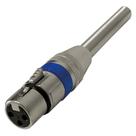 Plug cannon fêmea azul corpo metálico com mola - pc / 5