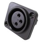 Plug Cannon Plastico Para Painel Preto Fêmea - PC / 10