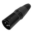 Plug canon macho corpo preto metal - pc / 5