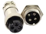 Plug Conector Metálico Mike Gx16 Para Painel 4 Pinos Cnc