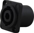Plug Conector Speakon Femea Painel Quadrado 4v Preto Storm