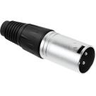 Plug Conector XLR Canon Linha Macho Niquelado 3 Terminais