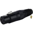 Plug Conector XLR Femea de Linha Profissional 3 Pino Banhado a Ouro