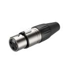 Plug Conector XLR Microfone Canon Fêmea 3 Pinos Niquelado