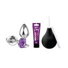 Plug Dilatador Anal P Gel Dessensibilizante Anal 100 Dor Ducha Higiênica Unissex 230 ML Kit Sexshop