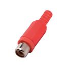 Plug Especial RCA Femea Vermelho Plastico com Rabicho