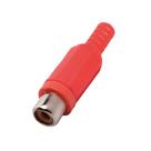 Plug Especial Rca Fêmea Vermelho Plástico Com Rabicho - PC / 10