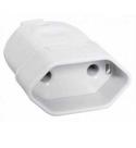 Plug Fêmea 10A 2 Polos Com Prensa Cabo Branco 1444 - Ilumi