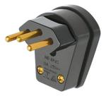 Plug Macho 10A 90 Com Prensa Cabo 2P+T Preto 1489 - Fame