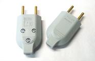 Plug Macho Com Prensa Cabo 10A 2P Branco V89 - Voltim