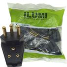 Plug Macho Gigante com Prensa Cabo 3 pinos de 20a para Extensão Tomada Kit 10 unidades