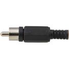 Plug Macho RCA Reto Plastico Ponta Niquel Preto 10 un