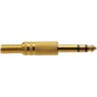 Plug P-10 Stereo 6,35Mm Dourado Com Mola 603 - Kit C/10