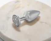 Plug p cromado com pedra cravejada em strass