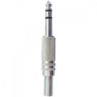Plug P10 Estéreo Metal Com Mola Niquelado Genérico Storm - Pct - 50