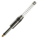 Plug P10 Mono com Mola Espacada Preto com Ponta GOLD Plug P10 Mono com Mola Espacada Preto com Ponta GOLD