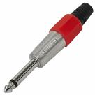 Plug P10 Mono Metal Com Corpo Plástico Vermelho - PC / 5