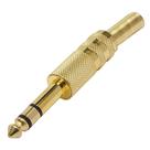 Plug p10 stéreo metal gold com mola - pc / 10