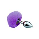 Plug Pequeno em Aço Inoxídável com Pompom 8,2x3,4 cm