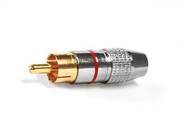 Plug pino RCA macho Profissional Vermelho Metal Storm Plug pino RCA macho Profissional Vermelho Metal Storm