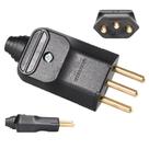 Plug Plugue Macho 3 Pinos 10a 180 Graus Preto Prensa Cabos Margirius