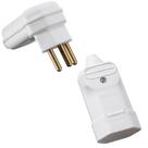 Plug Plugue Macho 90 Graus + Tomada Femea 3 Pinos 20a Branco