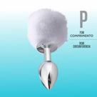 Plug Pompom Branco Tamanho P