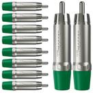 Plug Rca Macho Nickel Plt Wc 1212 Ml Gr Ni Verde Wireconex 10 Unidades F108