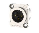 Plug roxtone xlr painel macho heavy duty rx3mdwp-ng prova dagua
