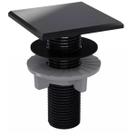 Plug Tapa Furo Preto Quadrado Balcão Parede Bidê Blukit 50mm - 091505 Plug Tapa Furo Preto Quadrado Balcão Parede Bidê Blukit 50mm - 091505