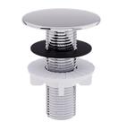 Plug Tapa Furo Redondo Para Bidês e Lavatórios 50mm Cromado - Blukit - 091502 - Unitário