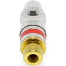 Plug tipo RCA Fêmea / Banhado a ouro - Vermelho Santo Angelo