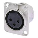 Plug XLR Fêmea 3 Pinos Neutrik Painel Áudio Profissional Conexão Segura