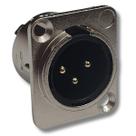 Plug XLR Macho Painel 3 Pinos Gold Metal ABS HX091 HJH