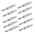 Plugs P10 Stéreo Metálico Com Mola - 10 Peças