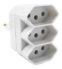 Plugue 2p+t 3 Saídas 20a/250v Sobrepor Fame Branca -