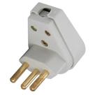 Plugue Angular 2P+T 10A 250V 57401113 em Termoplástico Antichama Cinza Tramontina