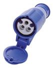 Plugue Industrial Femea HJ 3 PINOS 16A 250V 6H IP44 AZUL